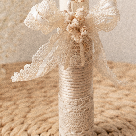 Vela Artesanal Personalizada Bautizo & Comunión Mousse