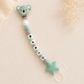 Chupetero de Silicona Personalizado Gris & Mint