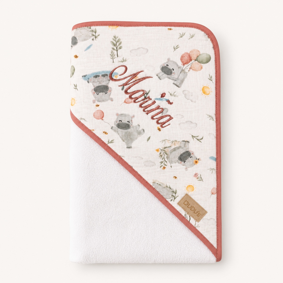 Capa de Baño y Babero Colección Hippo  Personalizable