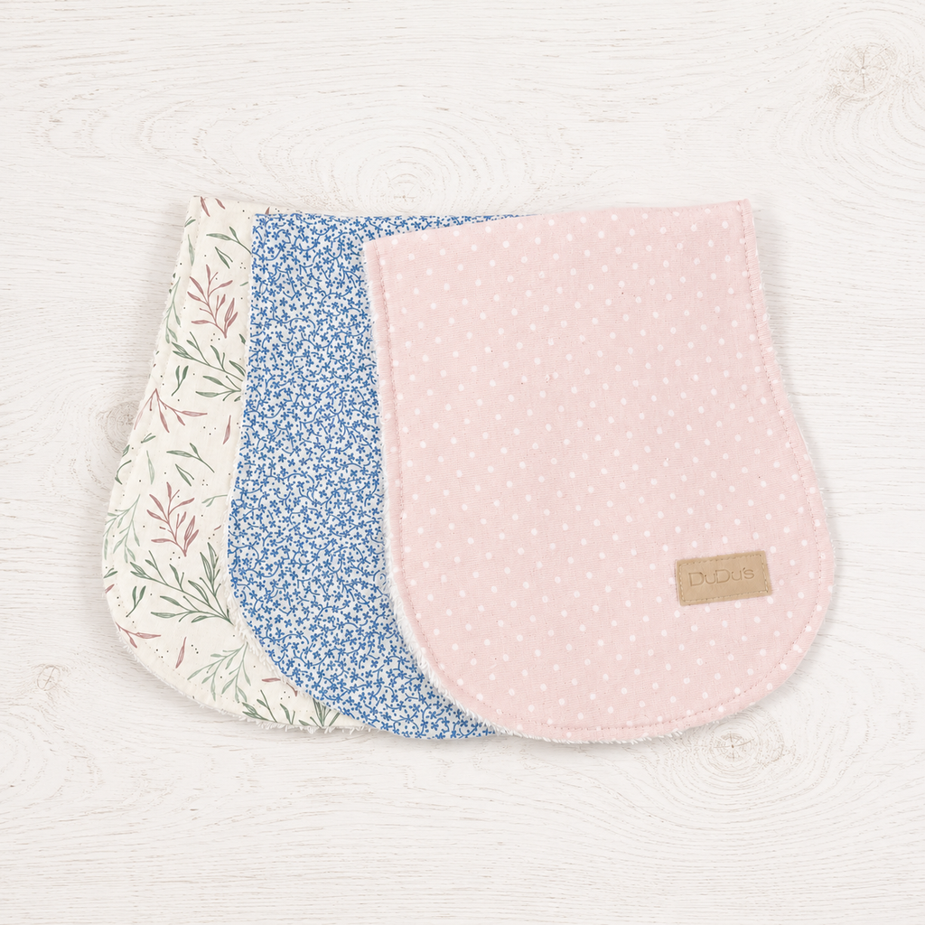 Pack de 3 Salvababas SIN PERSONALIZAR Reversible BimBa Rizo /Algodón