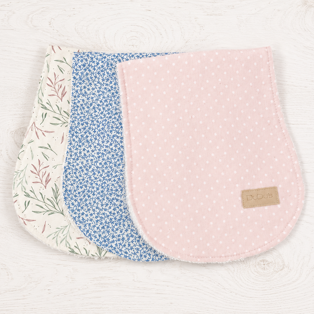 Set de 3 SalvaBaBas Personalizado Reversible BimBa Rizo /Algodón
