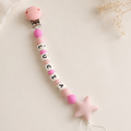 Chupetero de Silicona Personalizado Rosa